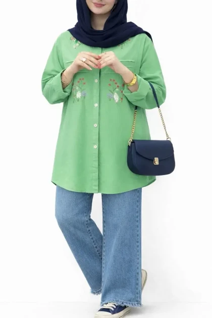 مانتو لینن گلدوزی گلسا 1