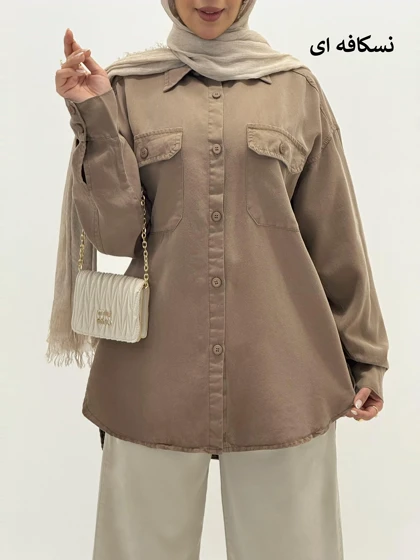 4056-شومیز کتان سیلک میلان