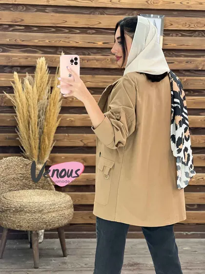 مانتو لینن جیب حلقه
