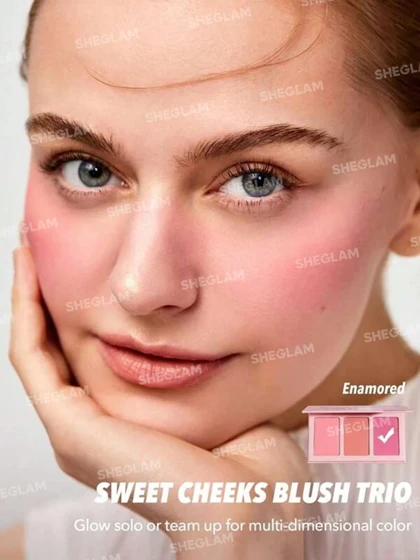 پالت رژگونه سه‌تایی شیگلم مدل Sweet Cheeks Blus
