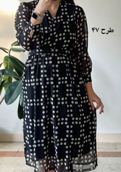 پیراهن حریر سرمه سری 16