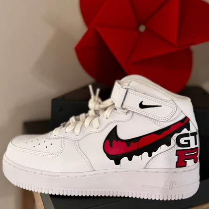 کفش ایرفورس ساق بلند کاستوم | GTR Red Shadow Drip کد 242495
