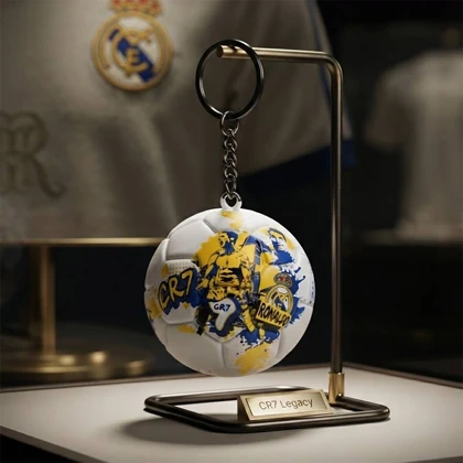 جاکلیدی طرح توپ فوتبال CR7 رئال مادرید با حلقه و قلاب