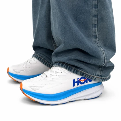 کفش کتانی مردانه مدل رانینگ هوکا سفید آبی HOKA