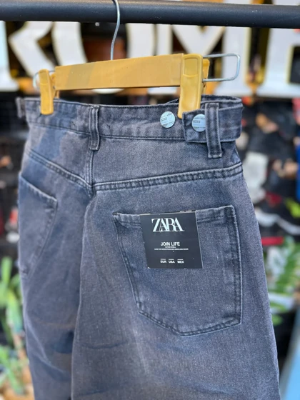 شلوار فول بگ ذغالی کمردار