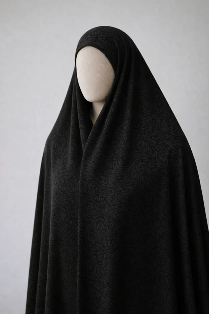 پارچه چادر مشکی طرح دار برند رولنس اصل کره ای کد 101
