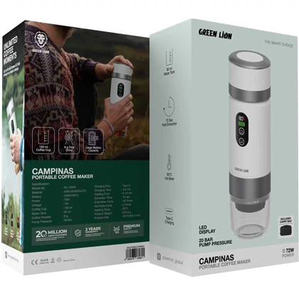 اسپرسو ساز شارژی قابل حمل 80 میلی‌لیتری گرین لاین Green Lion GL-CM04