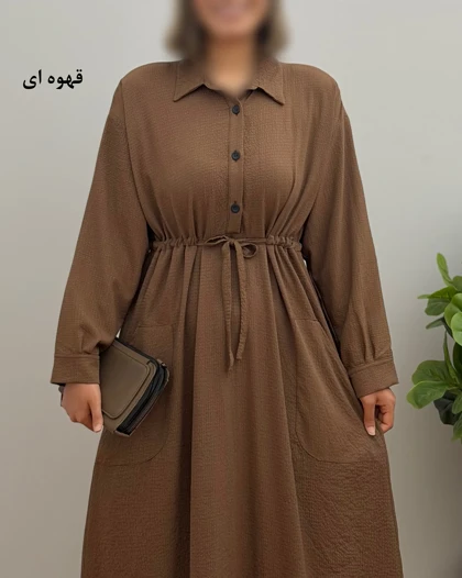 پیراهن مانتویی بلند زنانه مدل نسترن