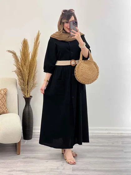 پیراهن جلو دکمه دو جیب