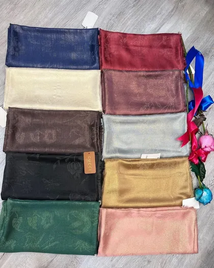 روسری ابریشم ژاکارد لمه اورجینال