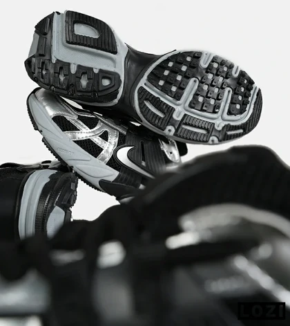 کفش کتانی مردانه و زنانه مشکی طوسی Nike cushlon مدل 7282