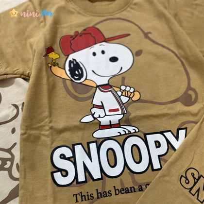 تیشرت شلوارک پنبه پسرانه مدل snoopy مناسب 2 الی 9 سال