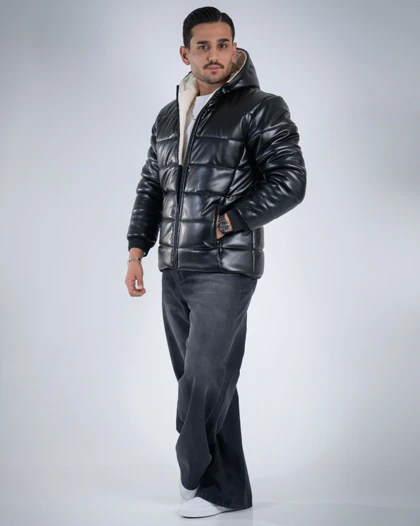 کاپشن مردانه چرم مازول_کد4726