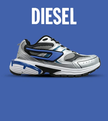 کفش کتانی مردانه نقره ای طوسی آبی DIESEL S-SERENDIPITY SPORT مدل 5816