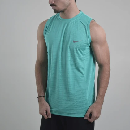 رکابی ورزشی مردانه نایک مدل GMS-Dri Fit-4K0938 سبز آبی