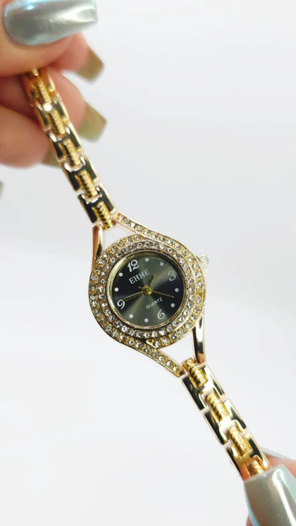 ساعت مچی زنانه مجلسی EHHE نگین‌دار با موتور کوارتز