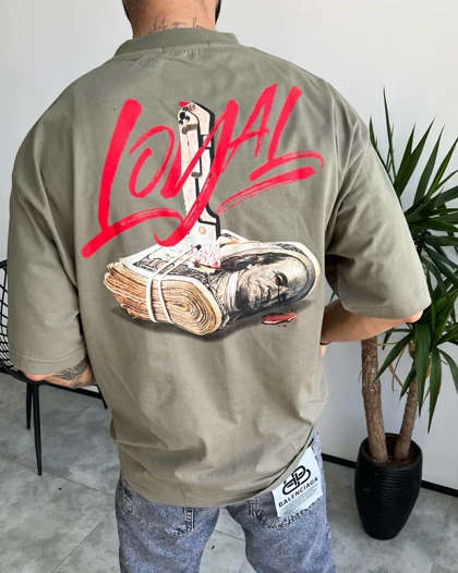 تیشرت یقه گرد LOYAL رنگ سبز