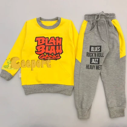 بلوزشلواربچه گانه طرح BLAH