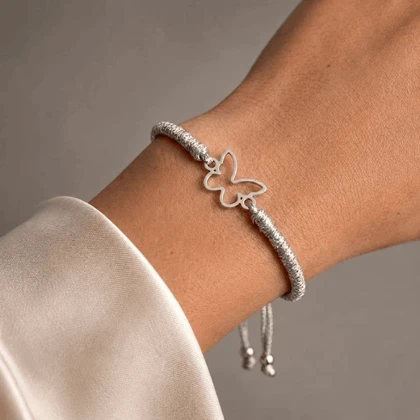 دستبند نقره زنانه پروانه
