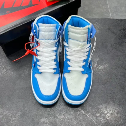 کفش نایک ایر جردن وان ساق‌دار آف وایت یونیورسیتی Nike Air Jordan 1 High Off-White University Blue
