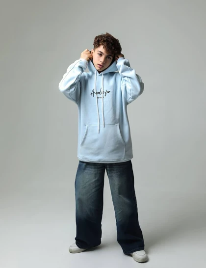 هودی تک داخل کرکی اسپرت رنگ آبی روشن کد 343