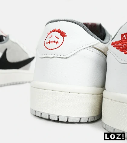 کفش کتانی مردانه سفید طوسی مشکی NIKE travis scott
