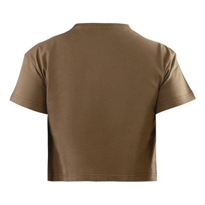 کراپ آستین کوتاه ورزشی زنانه جیم شارک مدل PB-4L1188 قهوه ای