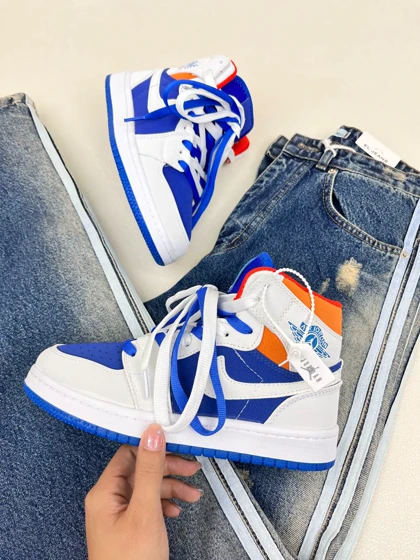 کتانی ونس زنانه ساق‌دار ایر جردن 1 کینگ بلو 1 NIKE AIR JORDAN کد 912