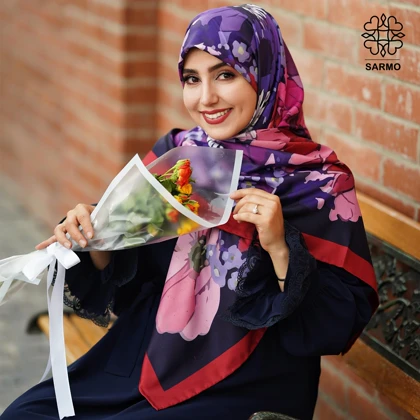 روسری ابریشم کجراه گلبهار