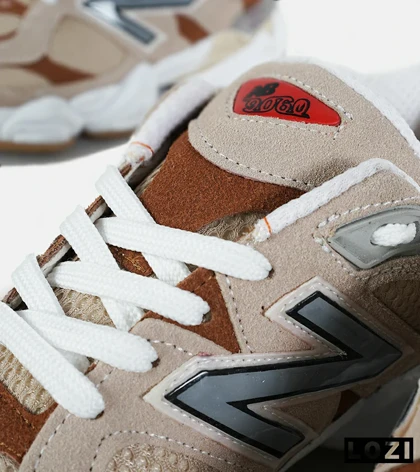 کفش کتانی مردانه و زنانه کرم قهوه ای NEW BALANCE 9060