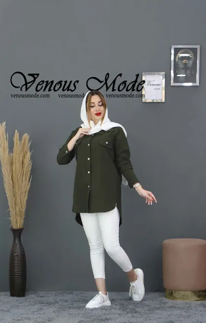 مانتو لینن تک دکمه