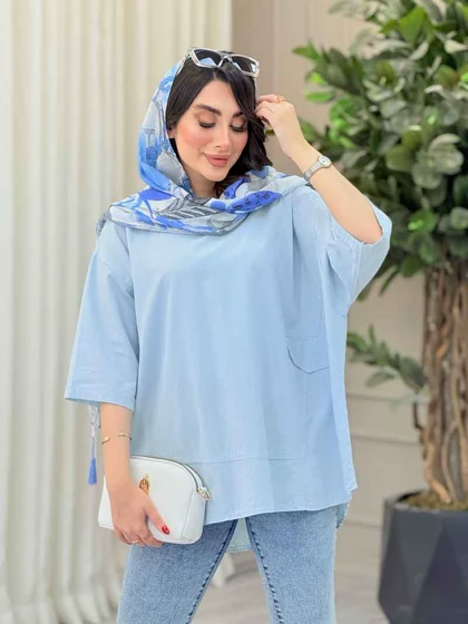 مانتو پانچ برش‌دار جیب نما
