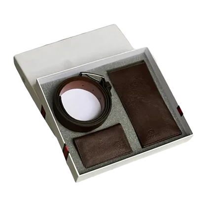 ست هدیه سه تکه کیف پول و کمربند و جاکارتی مردانه چرمی gucci LUXURY-2934