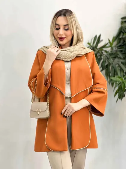 مانتو مغزی دوزی طلایی