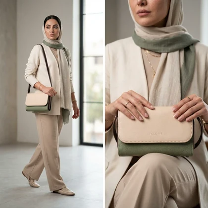 کیف دوشی زنانه چرم یلسان مدل روناک کد 210-MC