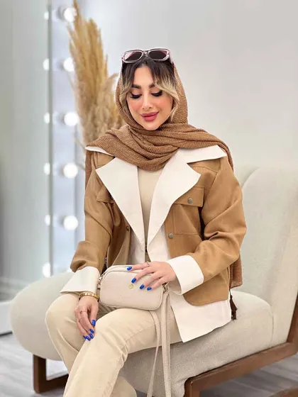 کت ترکیبی لمه دار