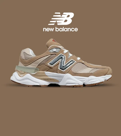 کفش کتانی مردانه و زنانه قهوه ای کرم طوسی NEW BALANCE 9060 مدل 5299