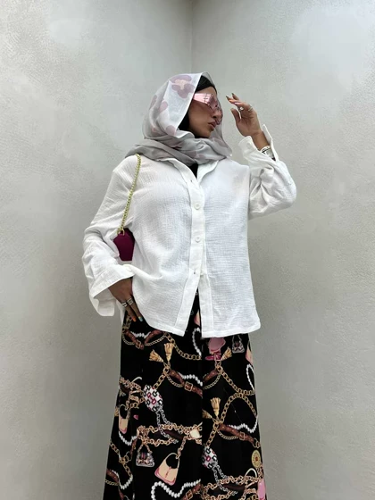 شومیز پنبه‌ای ساده