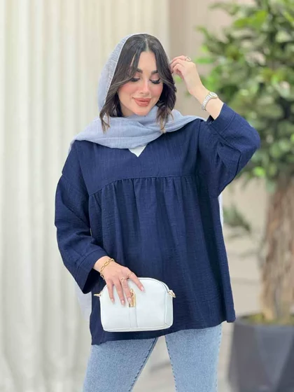 مانتو جلو بسته چین‌دار