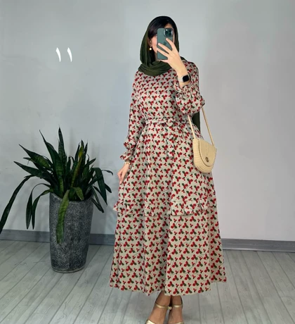 پیراهن مانتویی شکوفه با ارسال رایگان