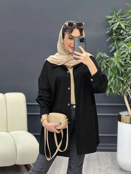 مانتو دو جیب برش‌دار سرو