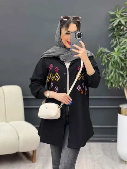 مانتو لینن طرح لوزی