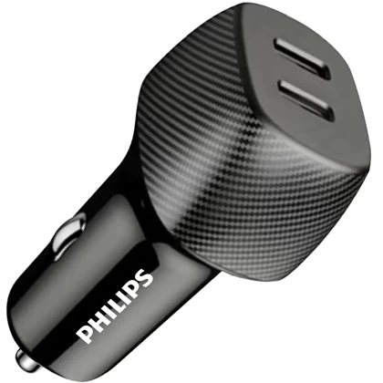 شارژر فندکی فست شارژ فیلیپس Philips مدل DLP5522CC توان 60 وات با کابل