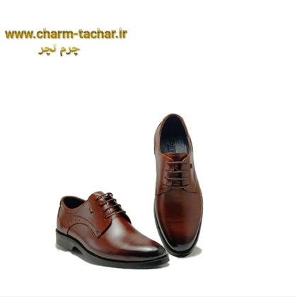 کفش رسمی بندی مردانه چرم طبیعیsi190