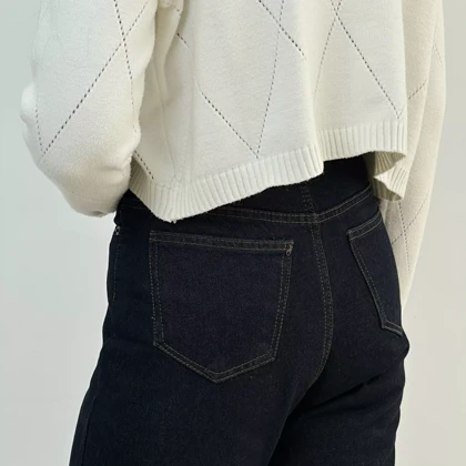 شلوار جین نیم بگ 1007419