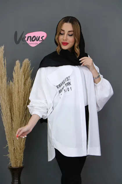 مانتو لینن جیب طرح دار