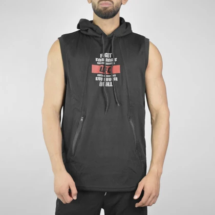 ست رکابی کلاهدار و شلوارک اسپرت یو اف سی مدل HS-3H1337 مشکی