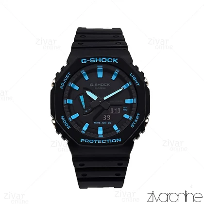 ساعت جی شاک GA2100 مردانه چند موتوره مشکی ایندکس آبی 105821