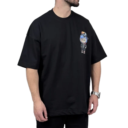 تیشرت آستین کوتاه مردانه مشکی دونخ مدل مینیمال