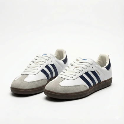 کفش کتانی آدیداس سامبا سفید سورمه ای کد 294981